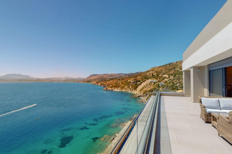 Agean Dream Villa I Luxus Ferienhaus Kreta Mieten Balkon Mit Meerblick Og