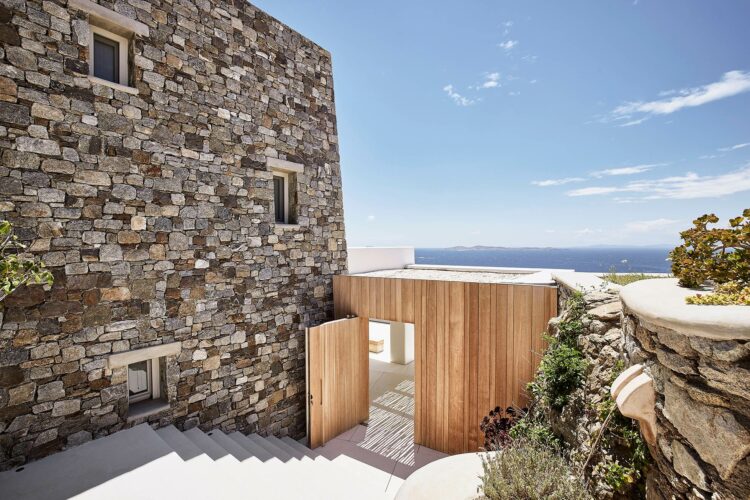 Agia Sofia Retreat Luxus Ferienhaus Mykonos Mieten Eingangsbereich