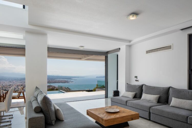 Bay Residence Luxuriöses Ferienhaus Kreta Griechenland Wohnzimmer