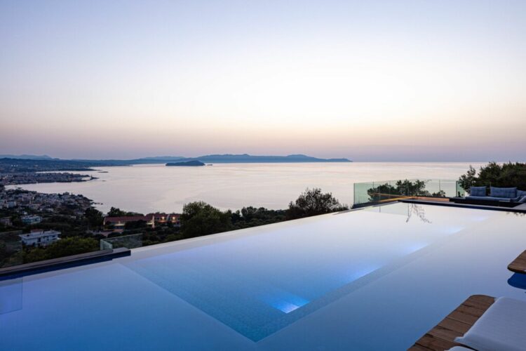 Bay Residence Luxuriöses Ferienhaus Kreta Pool By Night