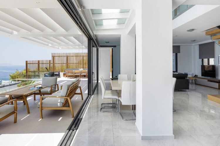 Bay Residence Luxus Ferienvilla Kreta Griechenland Offene Fensterfronten