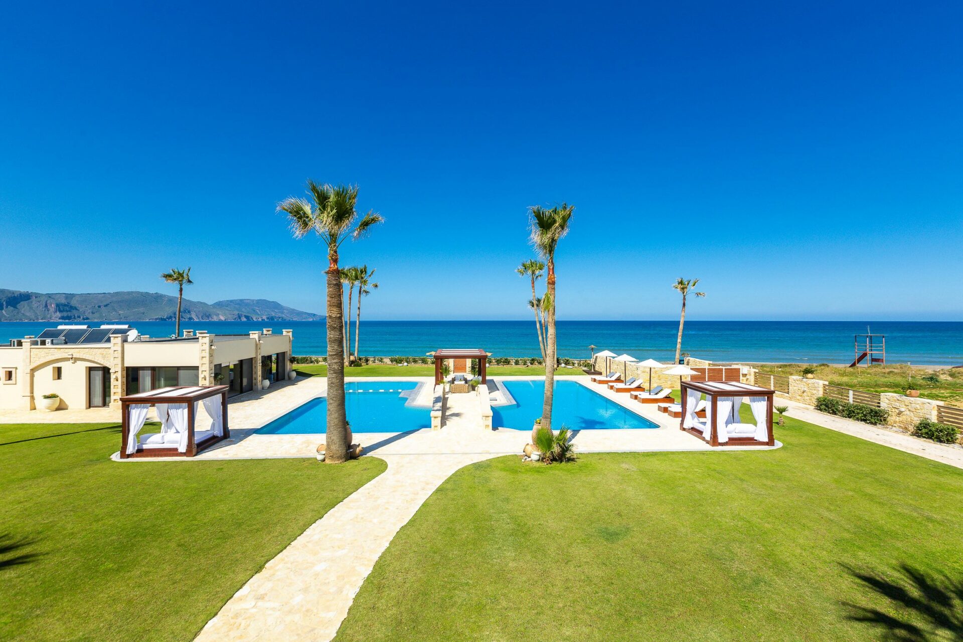 Beachfront Estate Luxus Ferienhaus Kreta Mieten Pool Mit Meer