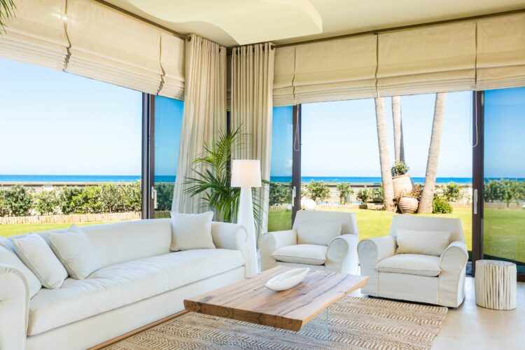 Beachfront Estate Luxuriöses Ferienhaus Kreta Mieten Wohnzimmer