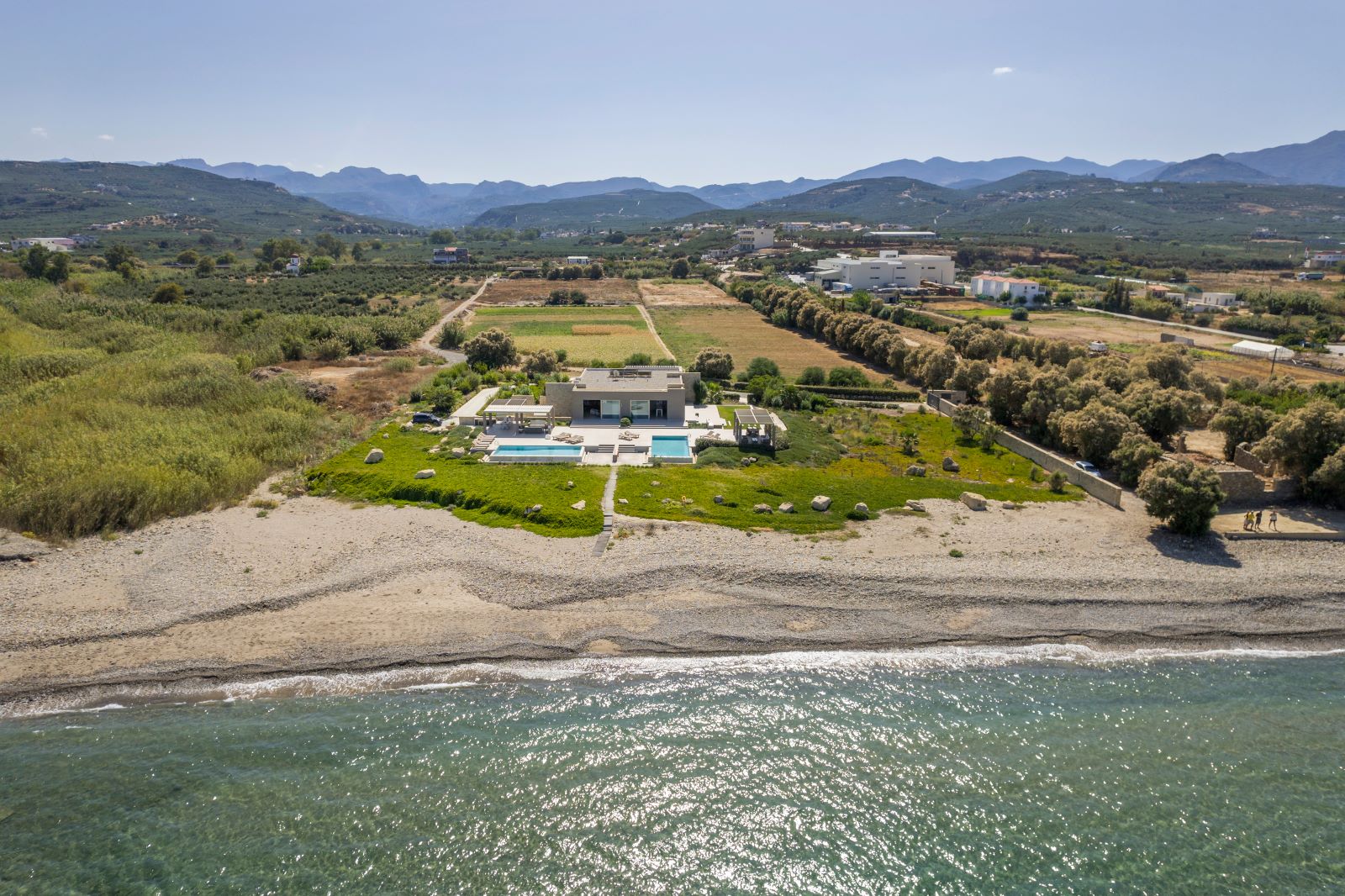 Beachfront Villa Kissamos Luxus Ferienhaus Kreta Mieten Panorama