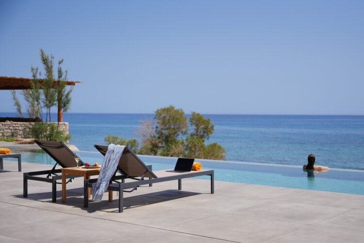 Beachvilla Meakis East Luxuriöses Ferienhaus Kreta Süden Detail Pool
