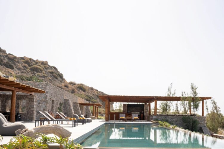 Beachvilla Meakis East Luxus Ferienhaus Kreta Süden Außenküche Am Pool