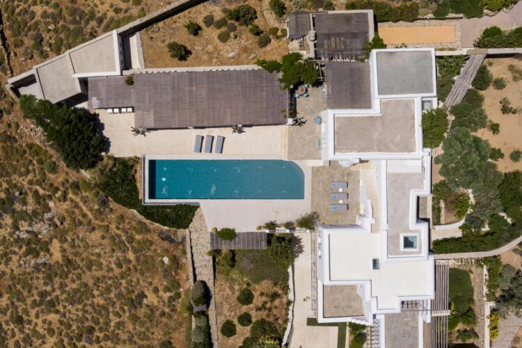 Blue Sky Villa Luxuriöses Ferienhaus Mykonos Mieten Blick Von Oben