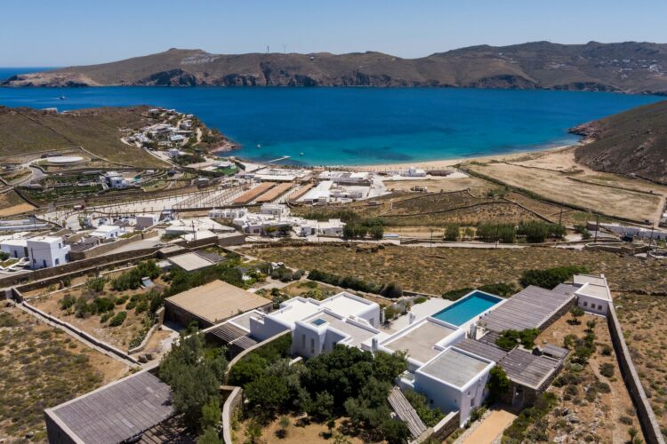 Blue Sky Villa Luxuriöses Ferienhaus Mykonos Mieten Lage Am Meer