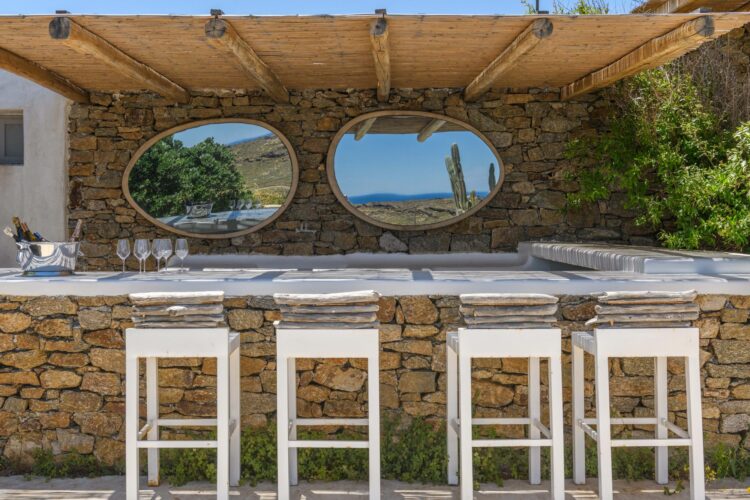 Blue Sky Villa Luxuriöses Ferienhaus Mykonos Mieten Poolbar