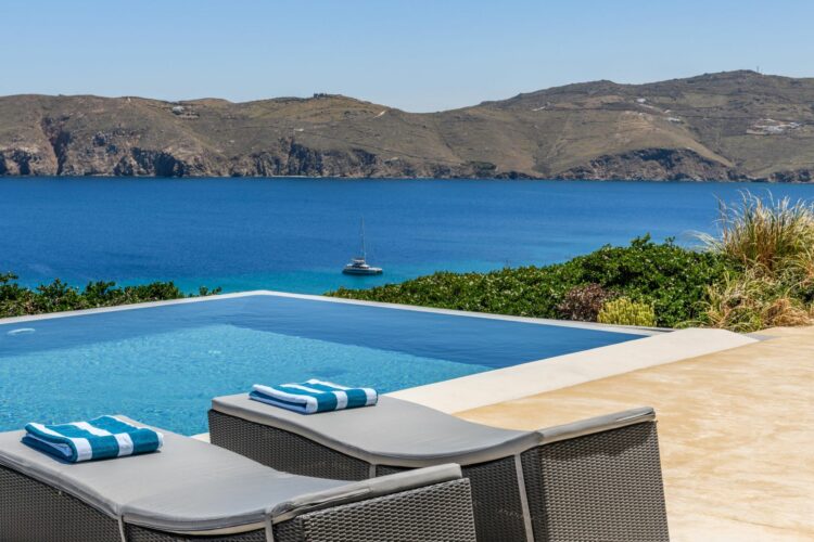 Blue Sky Villa Luxus Ferienvilla Mykonos Mieten Pool Mit Meerblick