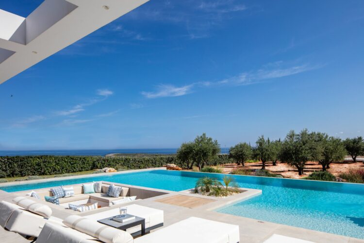 Boutique Villa Luxus Ferienhaus Kreta Griechenland Lounge Area Am Pool