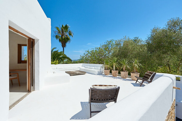 Can Blau Luxus Ferienhaus Ibiza Mieten Dachterrasse