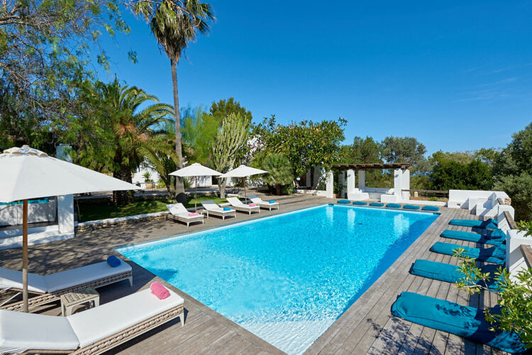 Can Blau Luxus Ferienhaus Ibiza Mieten Pool Mit Liegen