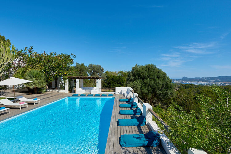 Can Blau Luxus Ferienhaus Ibiza Mieten Pool Mit Meerblick