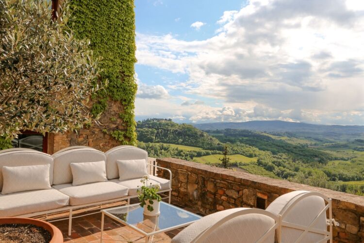 Casa Fienile In Chianti Luxus Ferienhaus Toskana Italien Ausblick Terrasse
