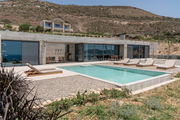 Design Villa Falassarna Beach I Luxuriöses Ferienhaus Kreta Mieten Außenansicht