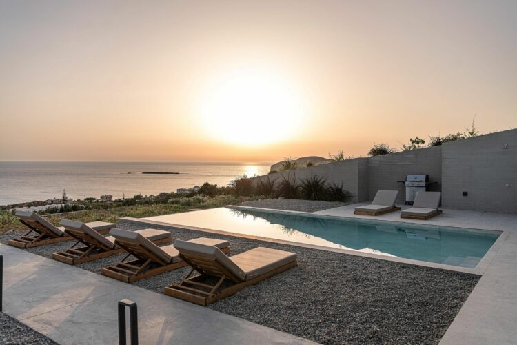 Design Villa Falassarna Beach I Luxuriöses Ferienhaus Kreta Mieten Sonnenuntergang