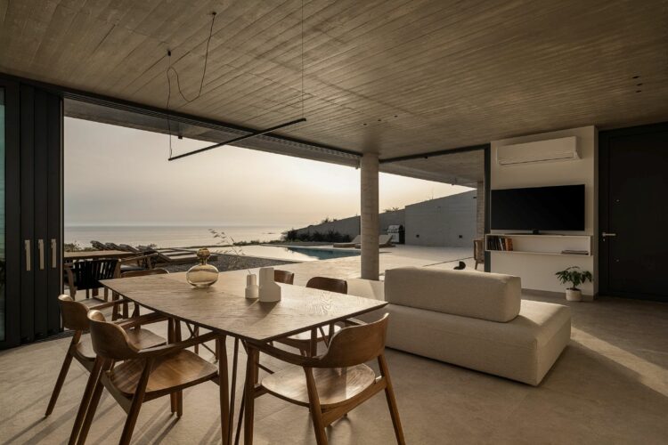 Design Villa Falassarna Beach I Exklusives Ferienhaus Kreta Mieten Offener Wohnbereich