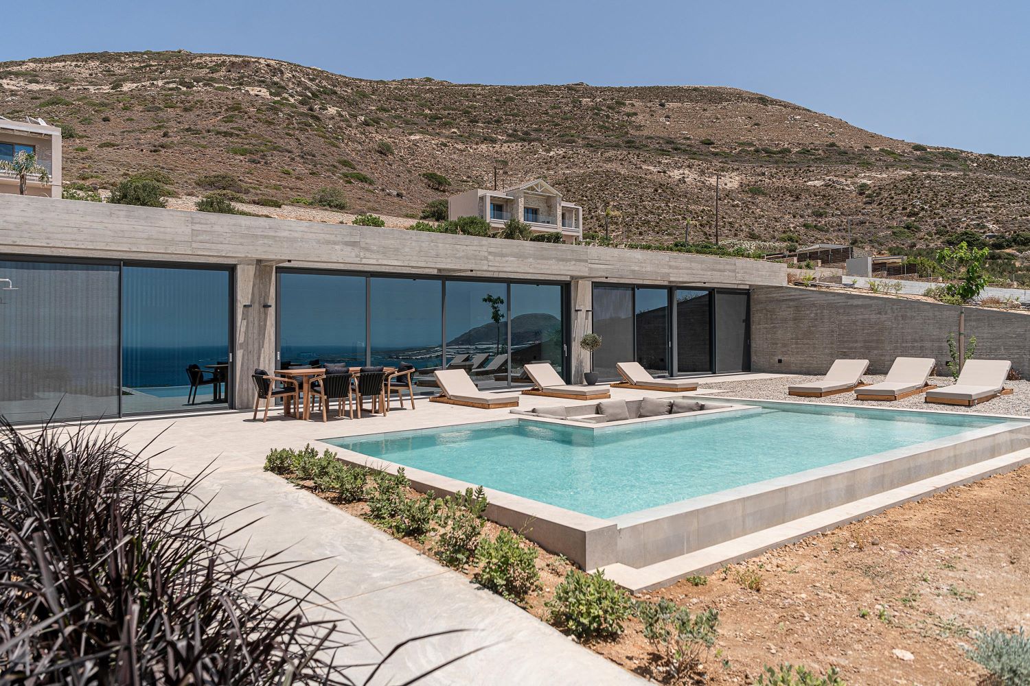 Design Villa Falassarna Beach Ii Luxuriöses Ferienhaus Kreta Mieten Außenansicht