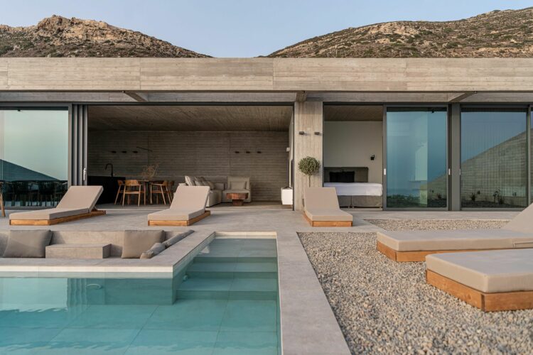 Design Villa Falassarna Beach Ii Luxus Ferienhaus Kreta Mieten Außen