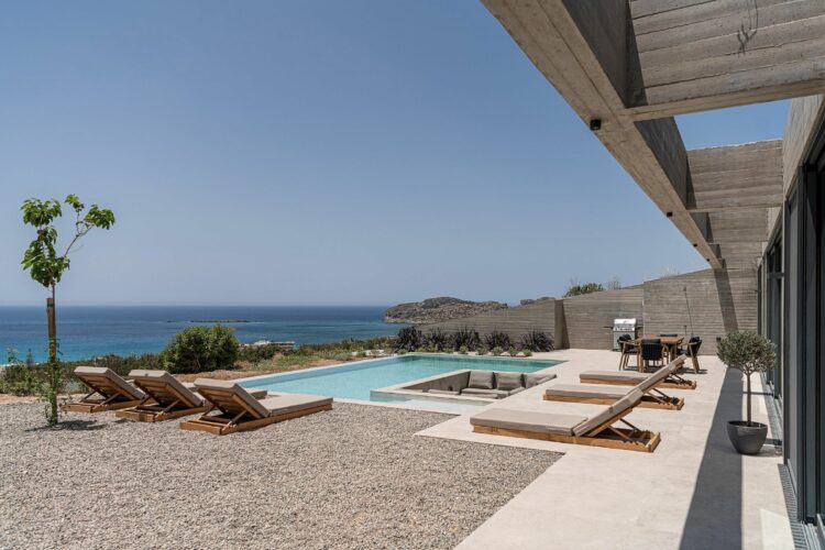 Design Villa Falassarna Beach Ii Luxus Ferienhaus Kreta Mieten Pool Terrasse