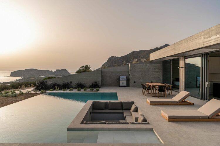 Design Villa Falassarna Beach Ii Luxus Ferienvilla Kreta Mieten Sunset