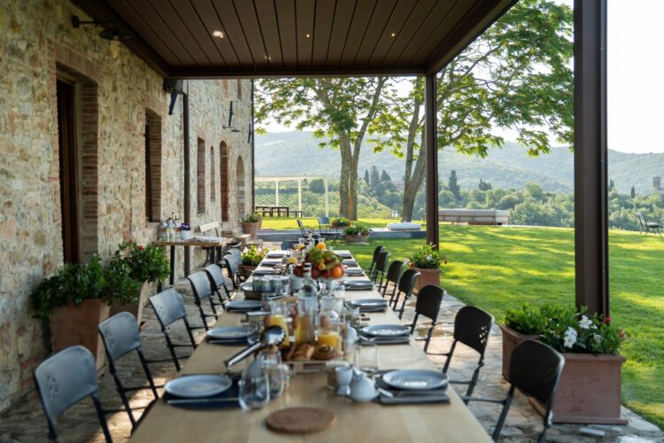 Farmhouse Castellina In Chianti Luxus Ferienhaus Toskana Italien Essen Draußen