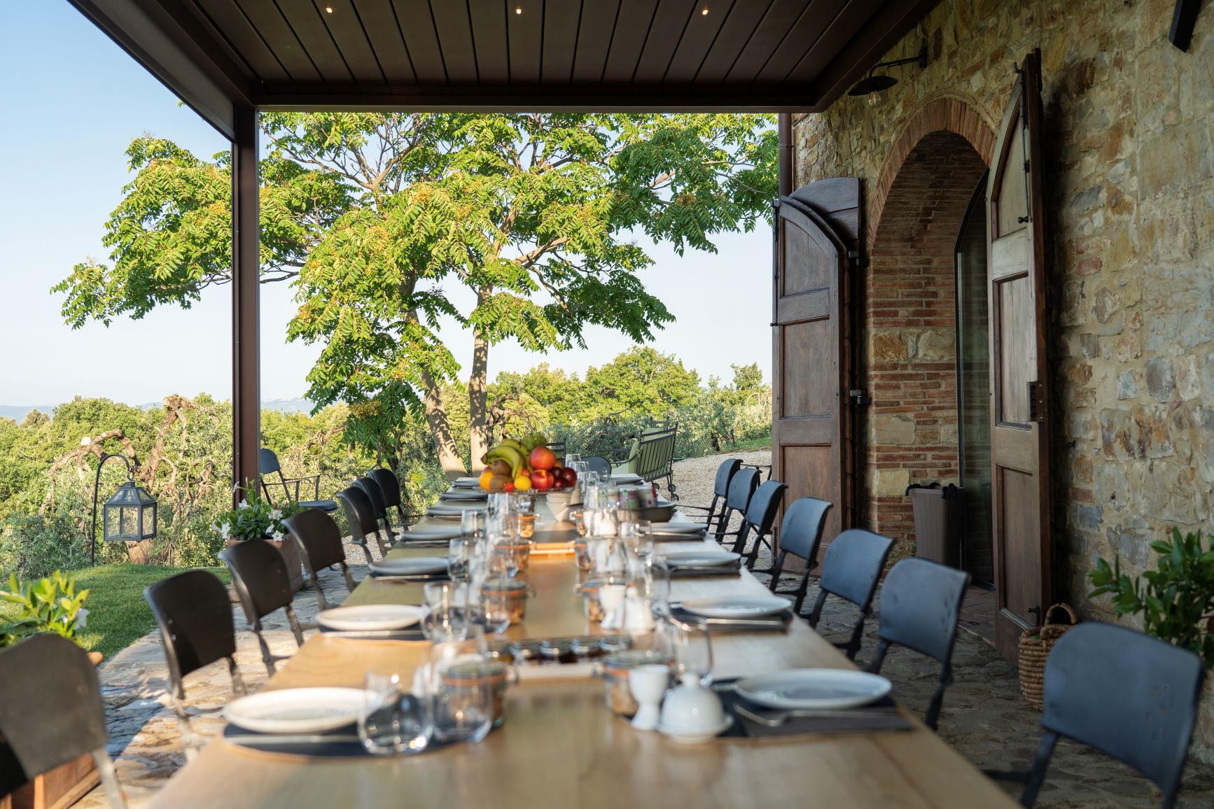 Farmhouse Castellina In Chianti Luxus Ferienhaus Toskana Italien Outdoor Essbereich