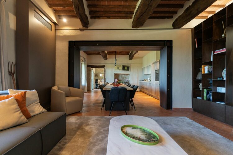 Farmhouse Castellina In Chianti Luxus Ferienhaus Toskana Italien Wohnzimmer Mit Essbereich