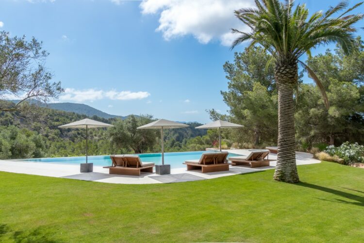 Finca Rural Luxus Ferienhaus Ibiza Mieten Ausblick Vom Pool