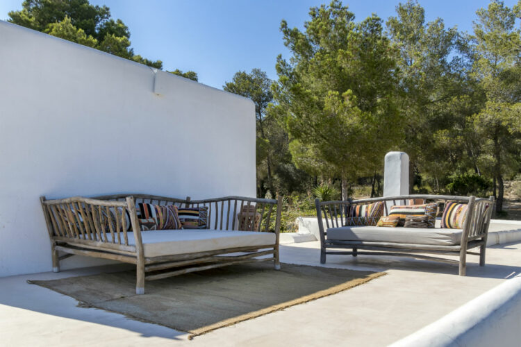 Finca Rural Luxus Ferienhaus Ibiza Mieten Outdoor Lounge Area