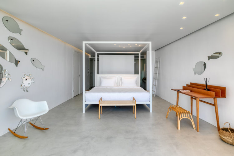 Heavenly Retreat Resort Luxus Ferienvilla Mykonos Doppelbett