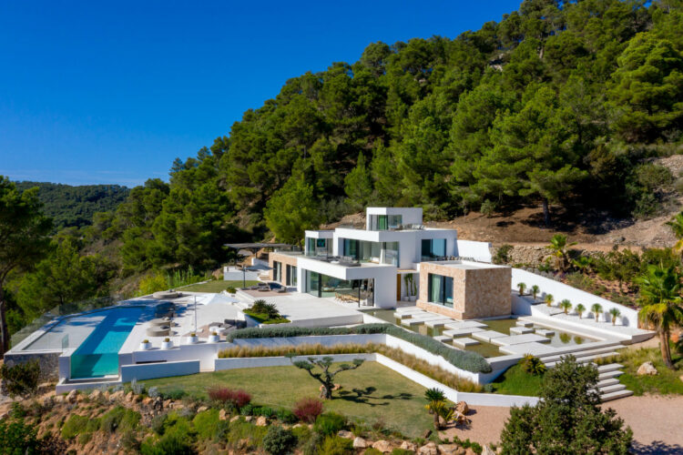 Hilltop Villa Luxus Ferienhaus Auf Ibiza Mieten Außenansicht