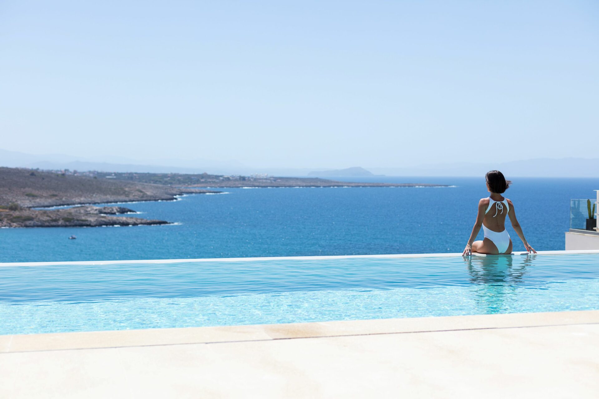 Kalathas Beachview Villa Luxus Ferienvilla Kreta Infinitypool