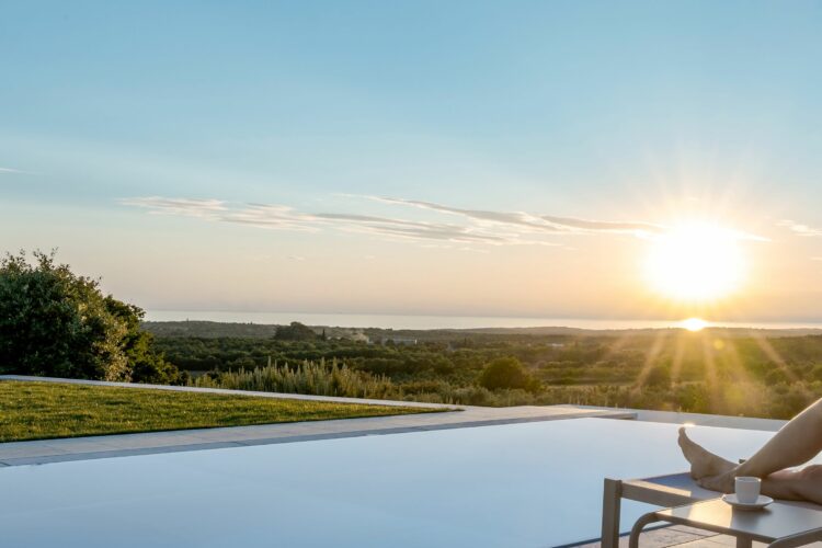 Modern Sea View Villa Luxuriöses Ferienhaus Kroatien Istrien Sundowner