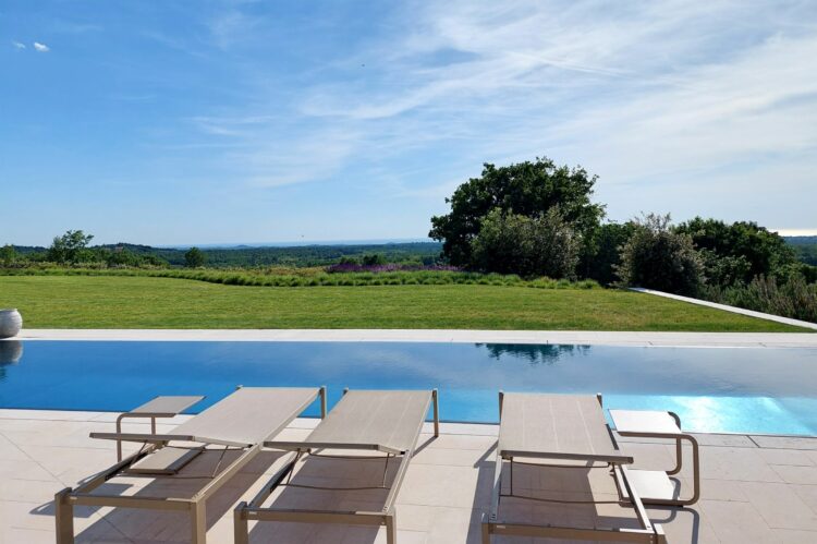Modern Sea View Villa Luxus Ferienhaus Kroatien Istrien Liegen Am Pool