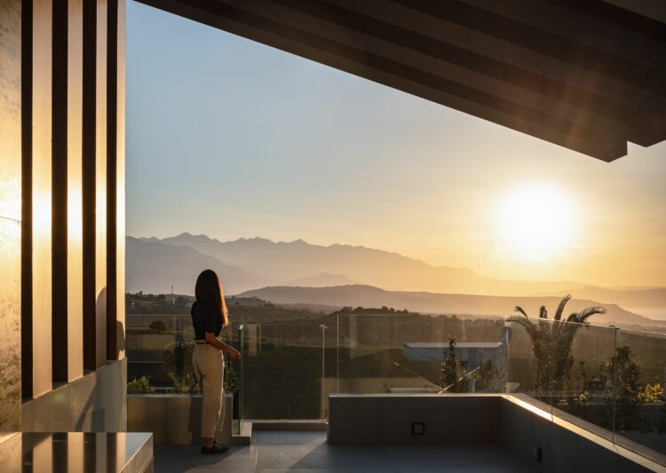 Monastiria Residence Luxus Ferienhaus Kreta Mieten Sonnenuntergang