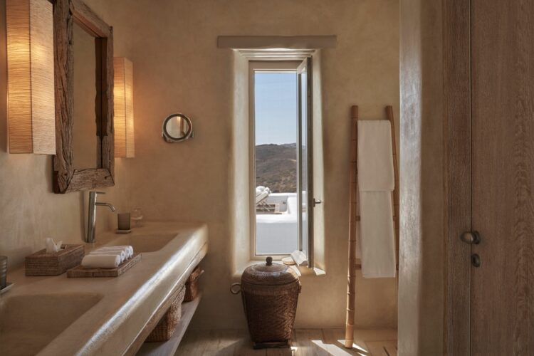 Natural Dream Villa Luxus Ferienvilla Mykonos Mieten Badezimmer Ensuite