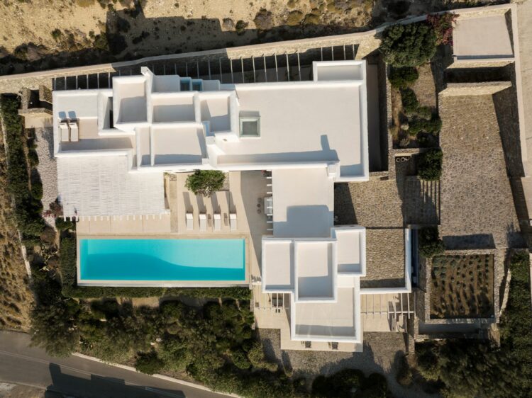 Natural Dream Villa Exklusives Ferienhaus Mykonos Mieten Ansicht Von Oben