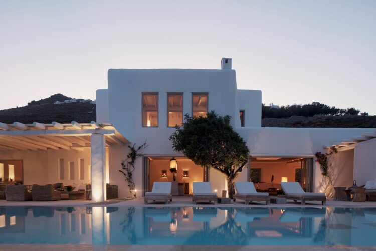 Natural Dream Villa Exklusives Ferienhaus Mykonos Mieten Pool By Night