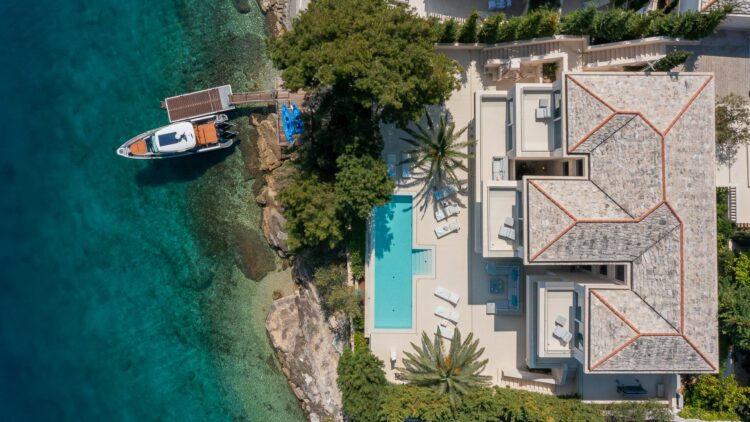 Ocean Villa Brac Luxus Ferienhaus Kroatien Inseln Ansicht Von Oben