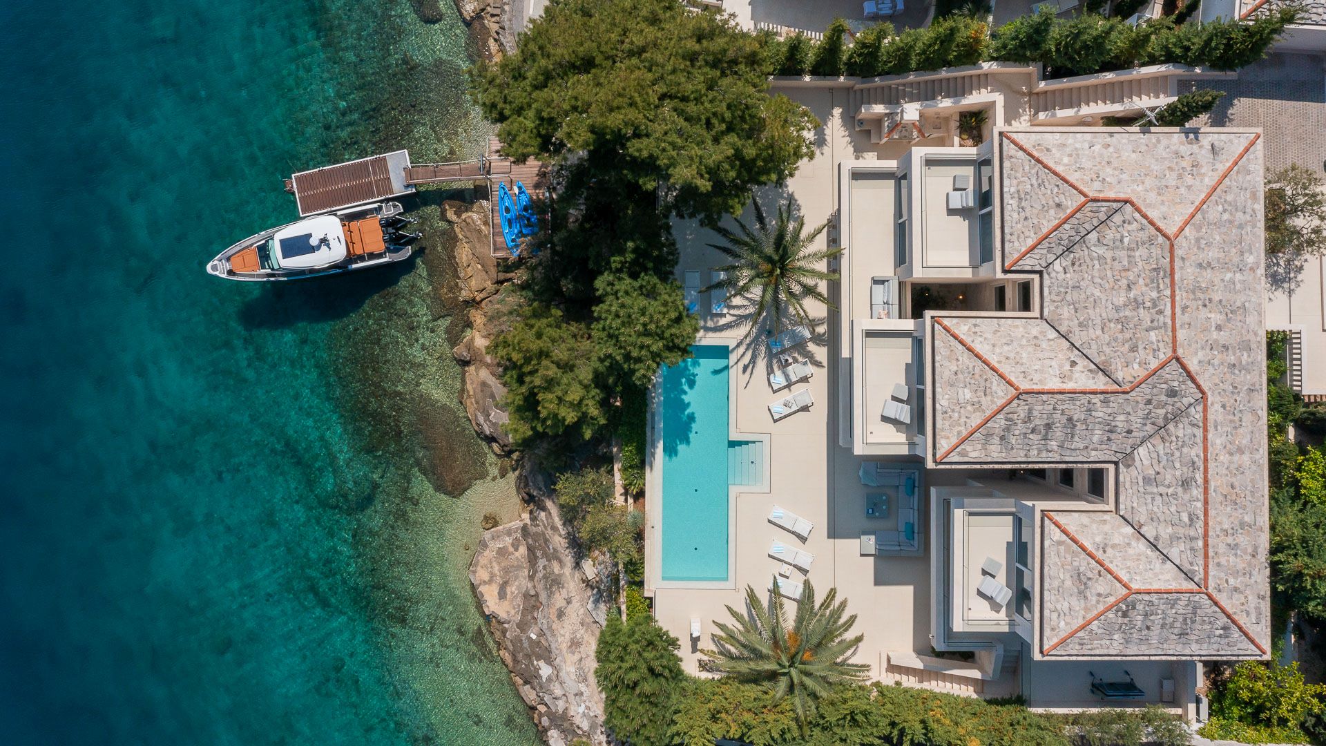 Ocean Villa Brac Luxus Ferienhaus Kroatien Inseln Ansicht Von Oben