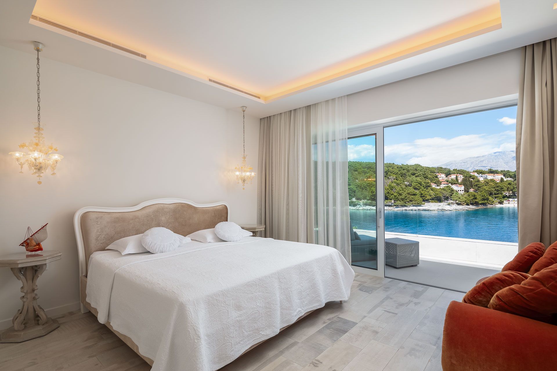 Ocean Villa Brac Luxus Villa Kroatien Inseln Ausblick Master Bedroom