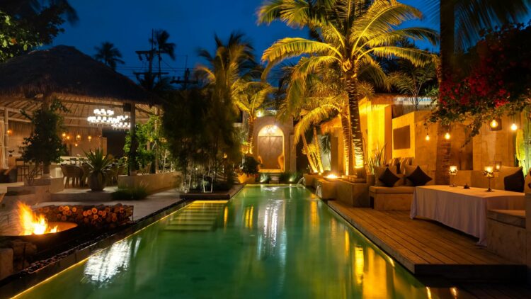 Oceans 8 Luxury Retreat Luxus Ferienvilla Koh Samui Pool By Night