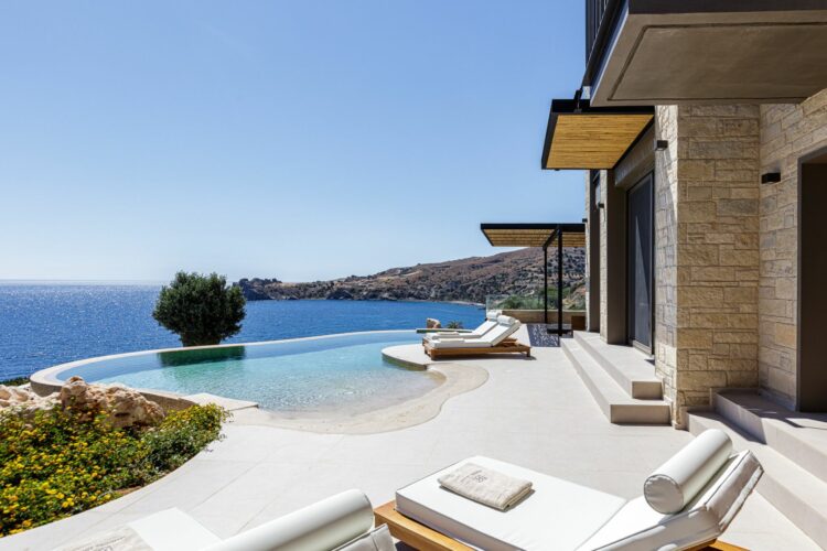 Paximadia Beachvilla I Luxuriöses Ferienhaus Kreta Am Meer Mieten Poolterrasse