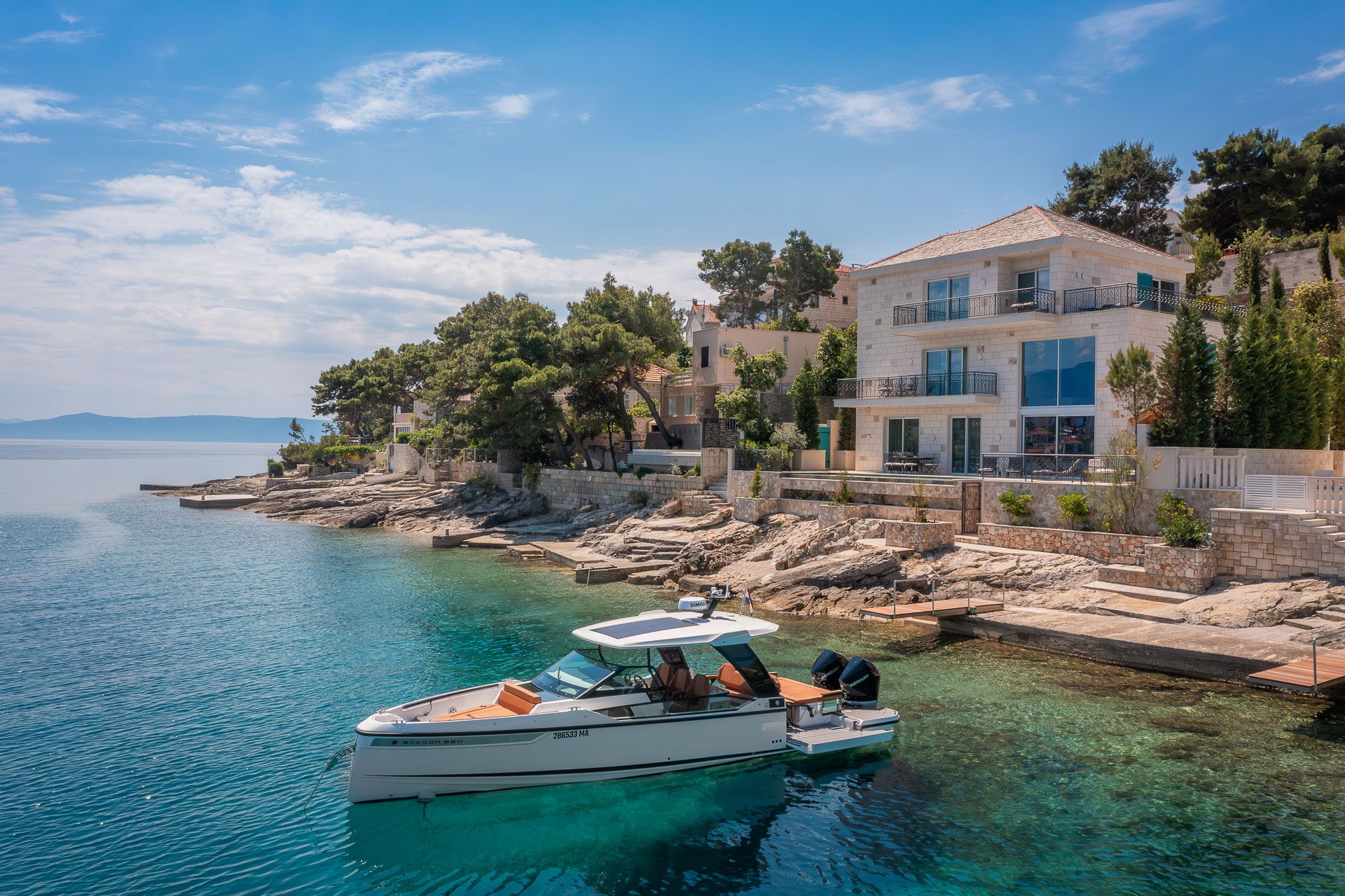 Sea View Villa Brac Luxus Ferienhaus Kroatien Außenansicht