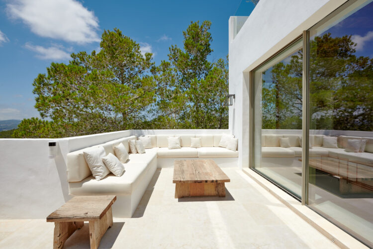 Silencioso Vista Luxus Finca Ibiza Mieten Lounge Veranda