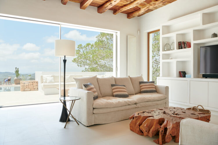 Silencioso Vista Luxus Finca Ibiza Mieten Wohnzimmer