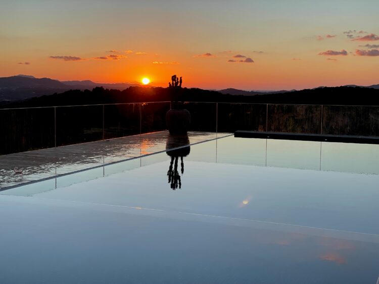 Silencioso Vista Traumhaftes Ferienhaus Ibiza Mieten Sonnenuntergang Pool