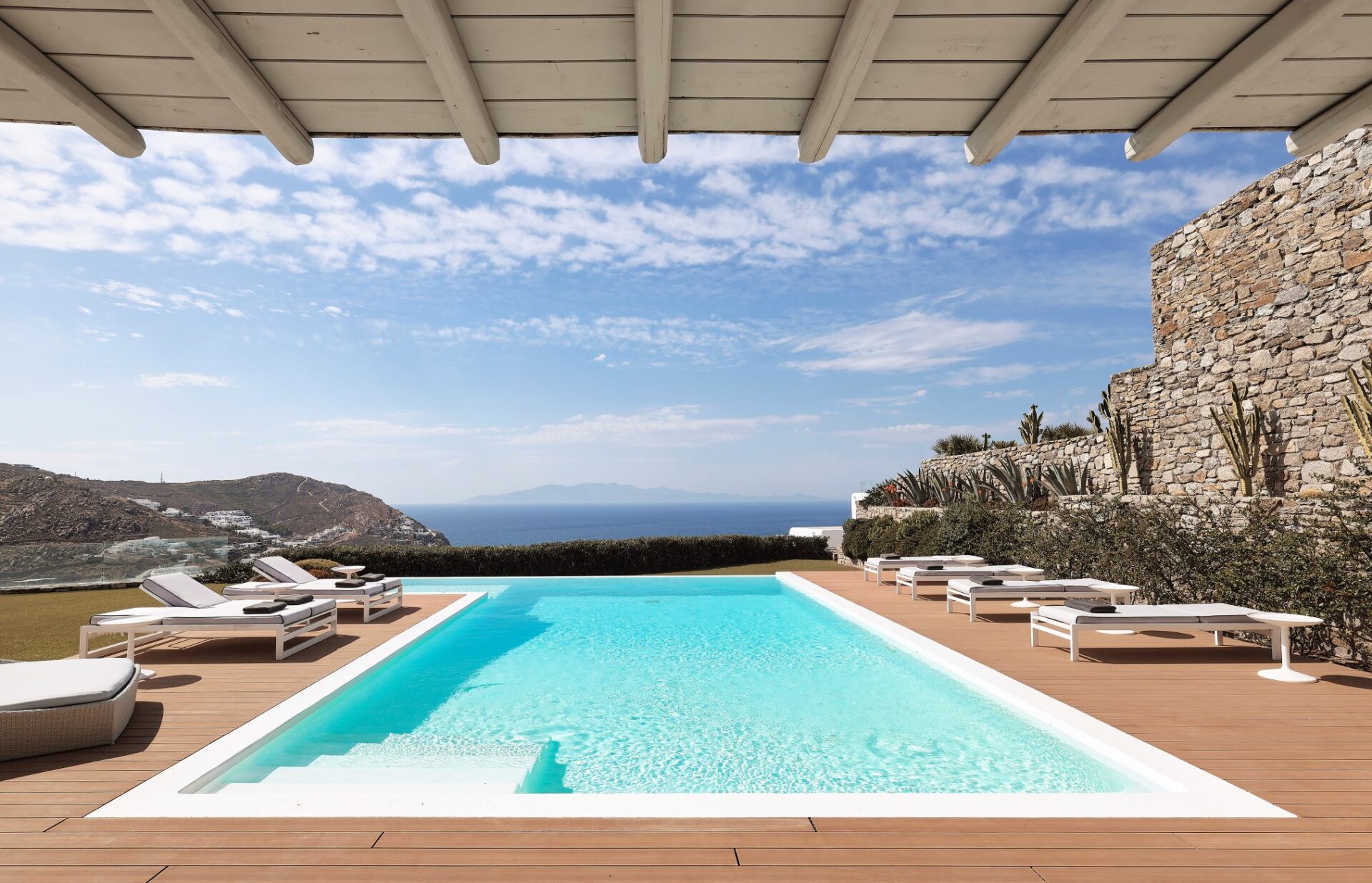 Sky View Villa Luxus Ferienhaus Mykonos Mieten Pool Mit Meerblick